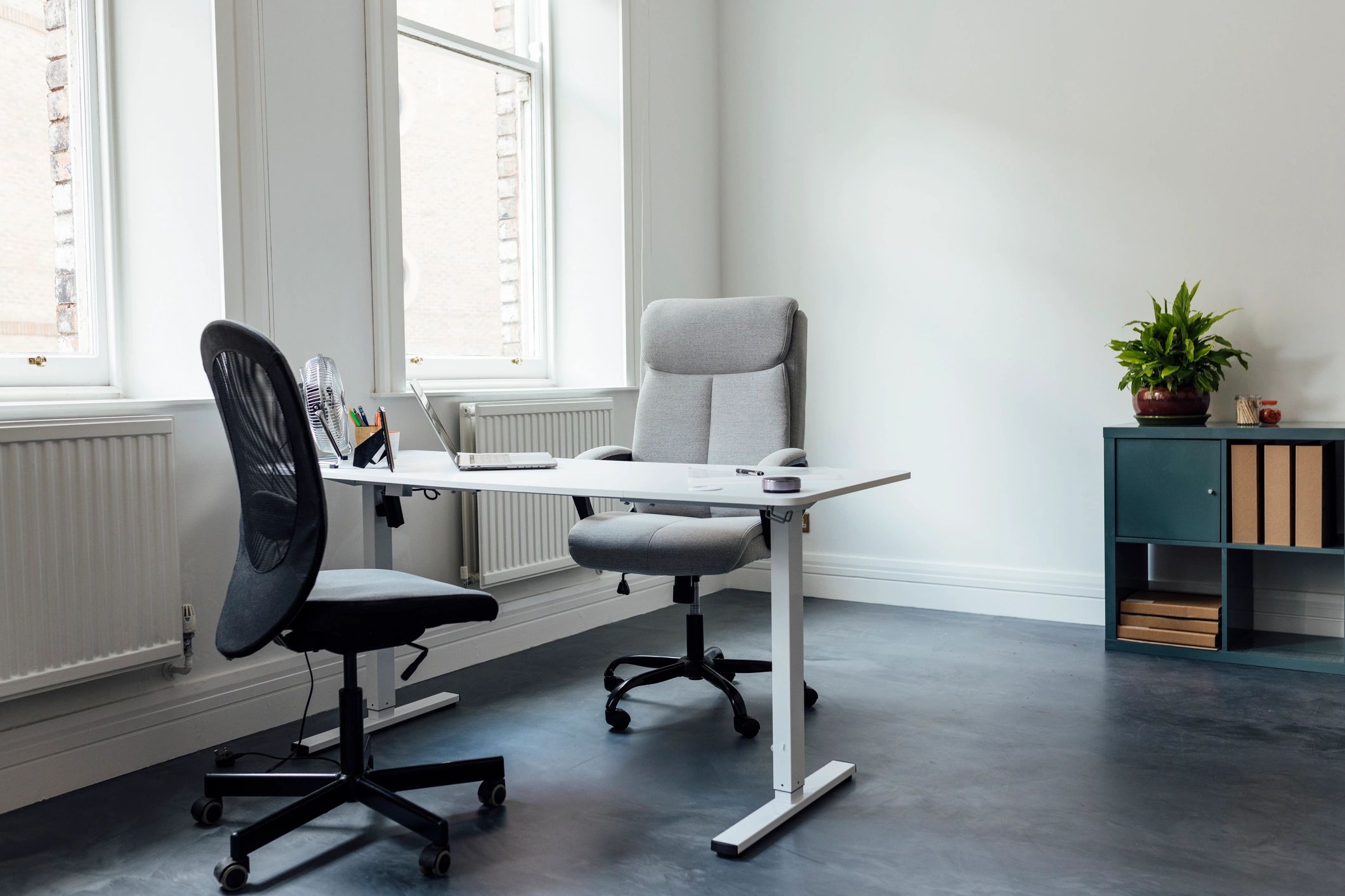 Quiet office interior for client support